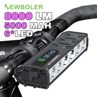 Bicycle Light Front 8000Lumen Bike Light 5000mAh Waterproof Flashlight USB Charging MTB Road Cycling Lamp Accessories