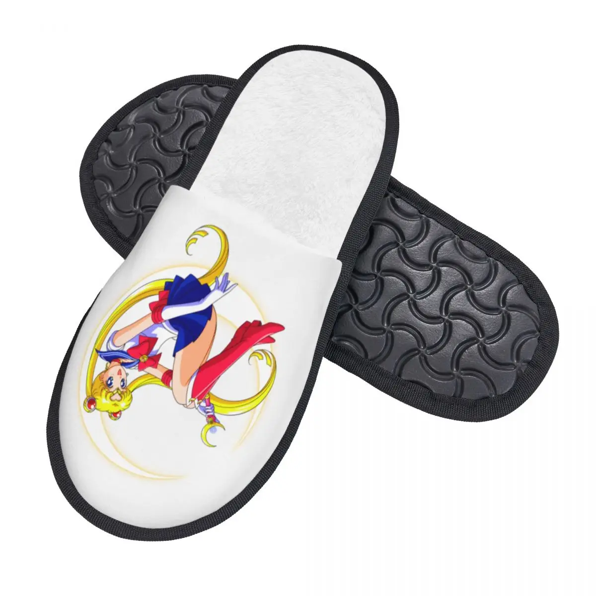 Custom Anime Moon Girl Comfy Scuff With Memory Foam Slippers Women Japanese Shojo Manga Sailor Spa House Shoes