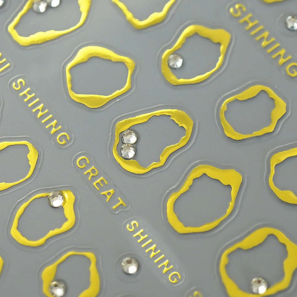 1 قطعة 5D الراين الذهب الفضة غير النظامية نمط مسمار ملصقا تصميم بسيط لاصق مسمار الفن الديكور الشارات الإمدادات