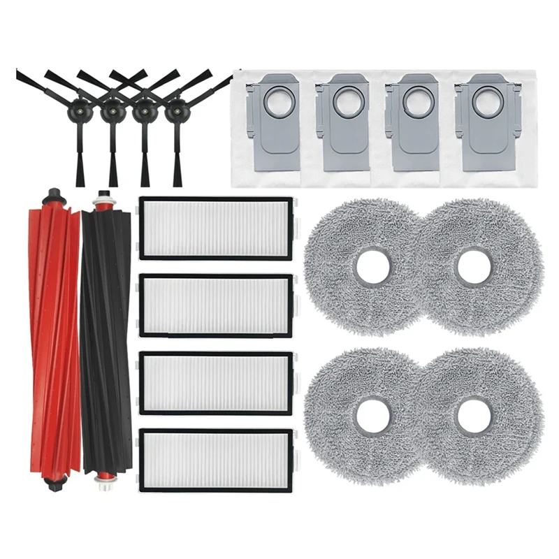 Kompatibel für roborock v20/p10s pro ersatz hauptseite bürste hepa filter mop pads staubbeutel ersatzteile