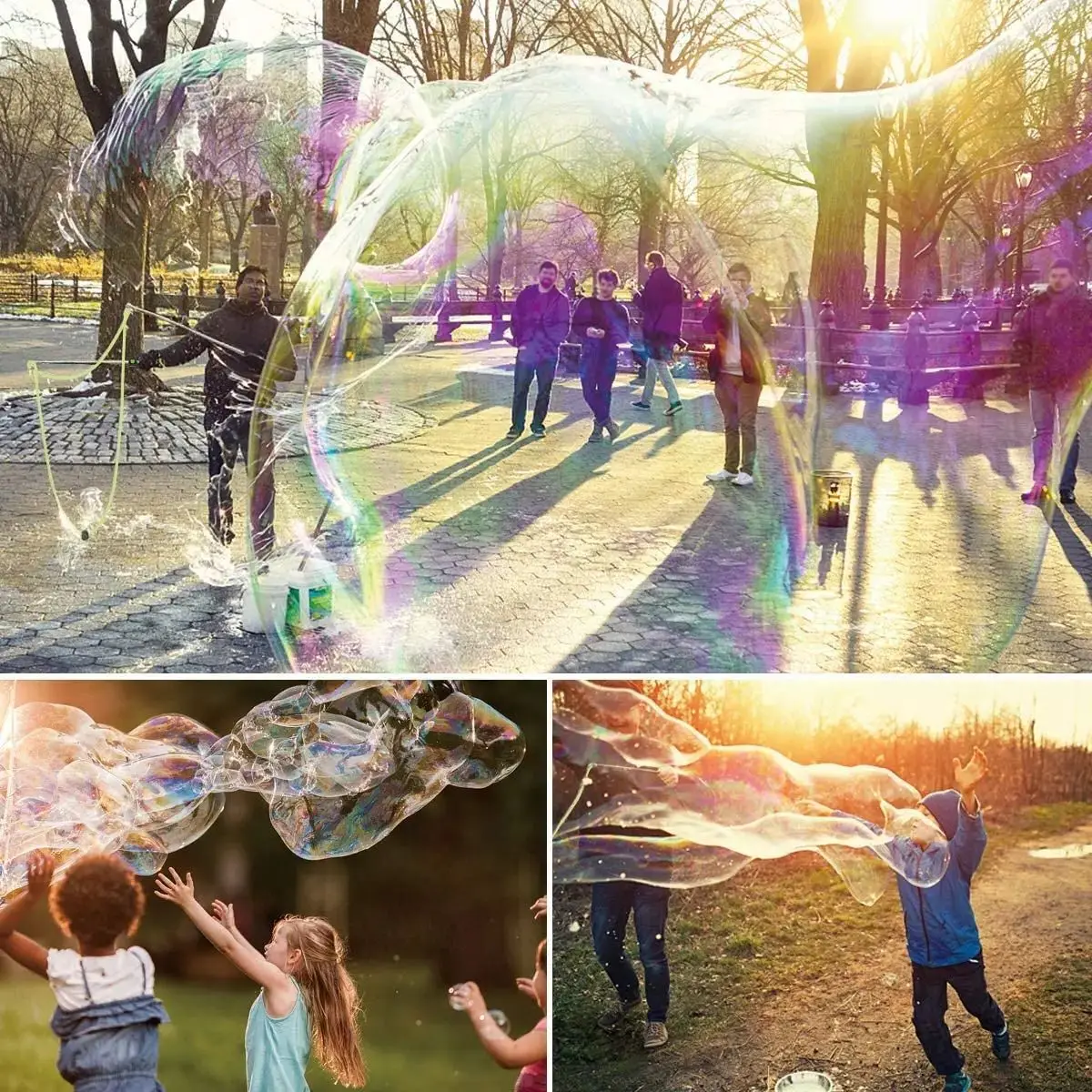 スタイルバブルロープ ステンレス鋼 ジャイアントバブルメーカー ワンド 伸縮式デザイン バブルパーティーの記念品 子供のための屋外アクティビティ