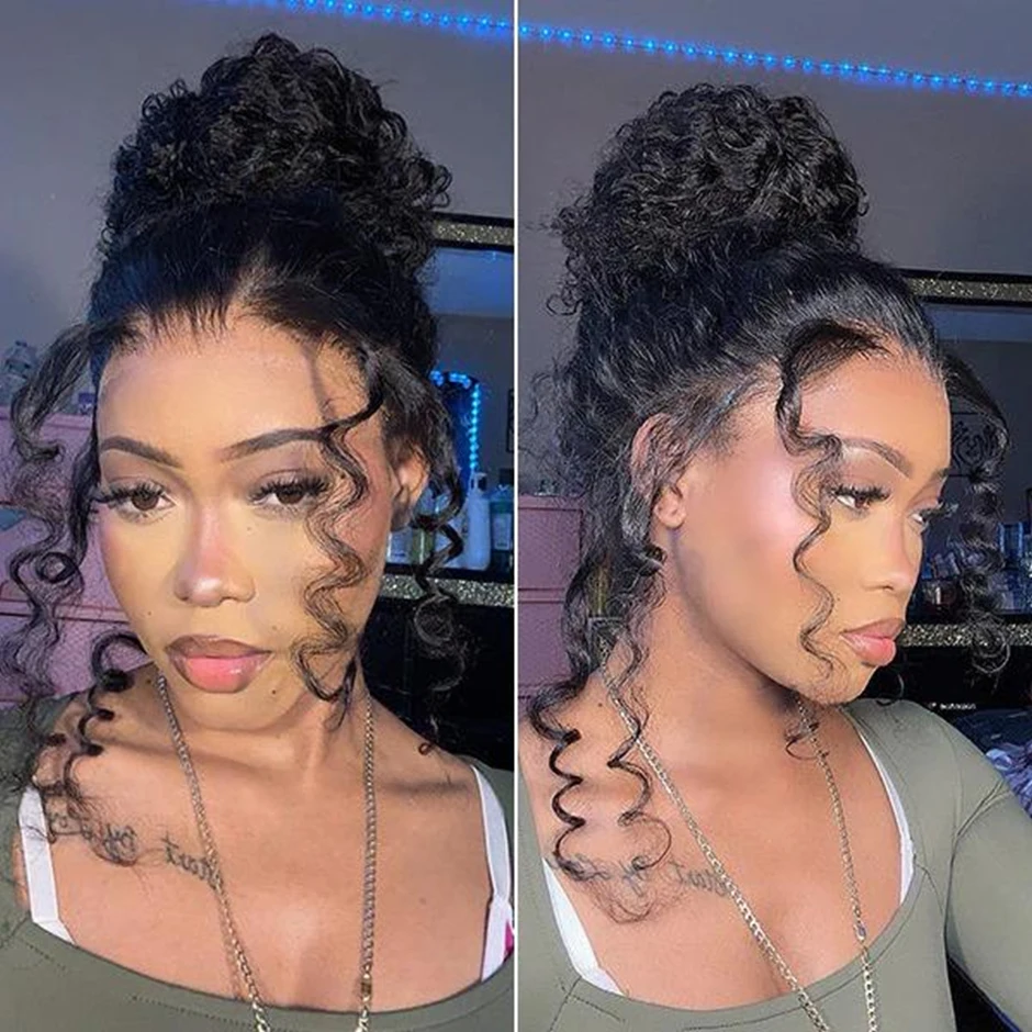 ISEE 360 Kinky Curly Wear Go Glueless Wig With Invisi Draw-strings Pre-Cut Lace Wear Go Wigs Pre-Bleached Knots  Human Hair Wig