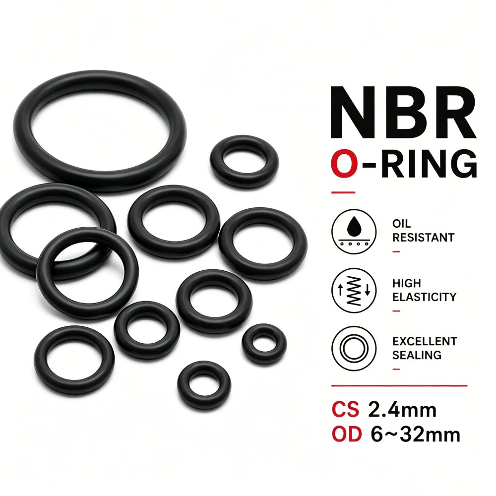 20Pcs CS2.4mm Black NBR Nitrile O Ring OD6-32mm Oil Anti-Corrosion Vibration Damping Rubber Sealing Washers Industrial Gasket