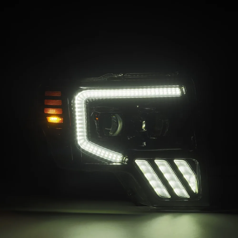 Fit 2009-2014 Ford F150 Alpha-Black MKII LUXX-Series LED Projector Headlights