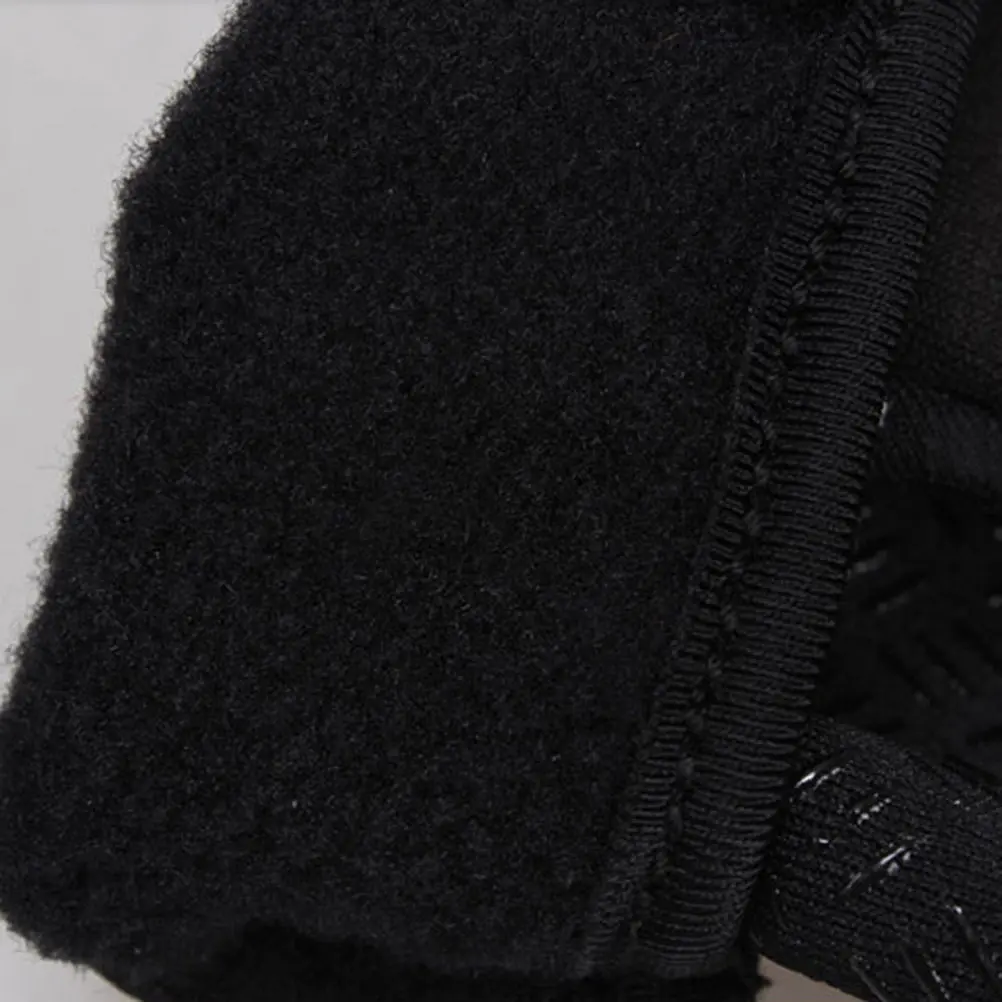

Black Large Winter Warm Fleece Lined Windproof Gloves Full Finger Touch Screen Wrist Gloves Outdoor Running Non Slip Silicone