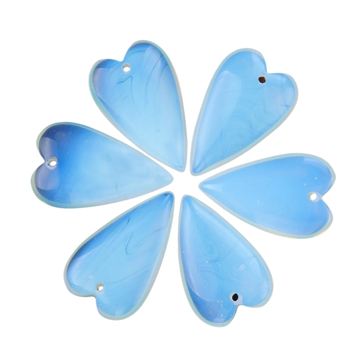 Natural Opalite Heart Gemstone Pendant for DIY Making Jewelry Necklace Healing Chakra Crystal Teardrop Decor 25x40mm