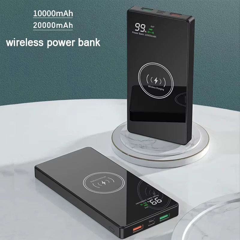 

20000mAh Qi Wireless Power Bank 22.5W Fast Charging 15W Wireless Charger Portable Battery For iPhone 15 Samsung Xiaomi Huawei