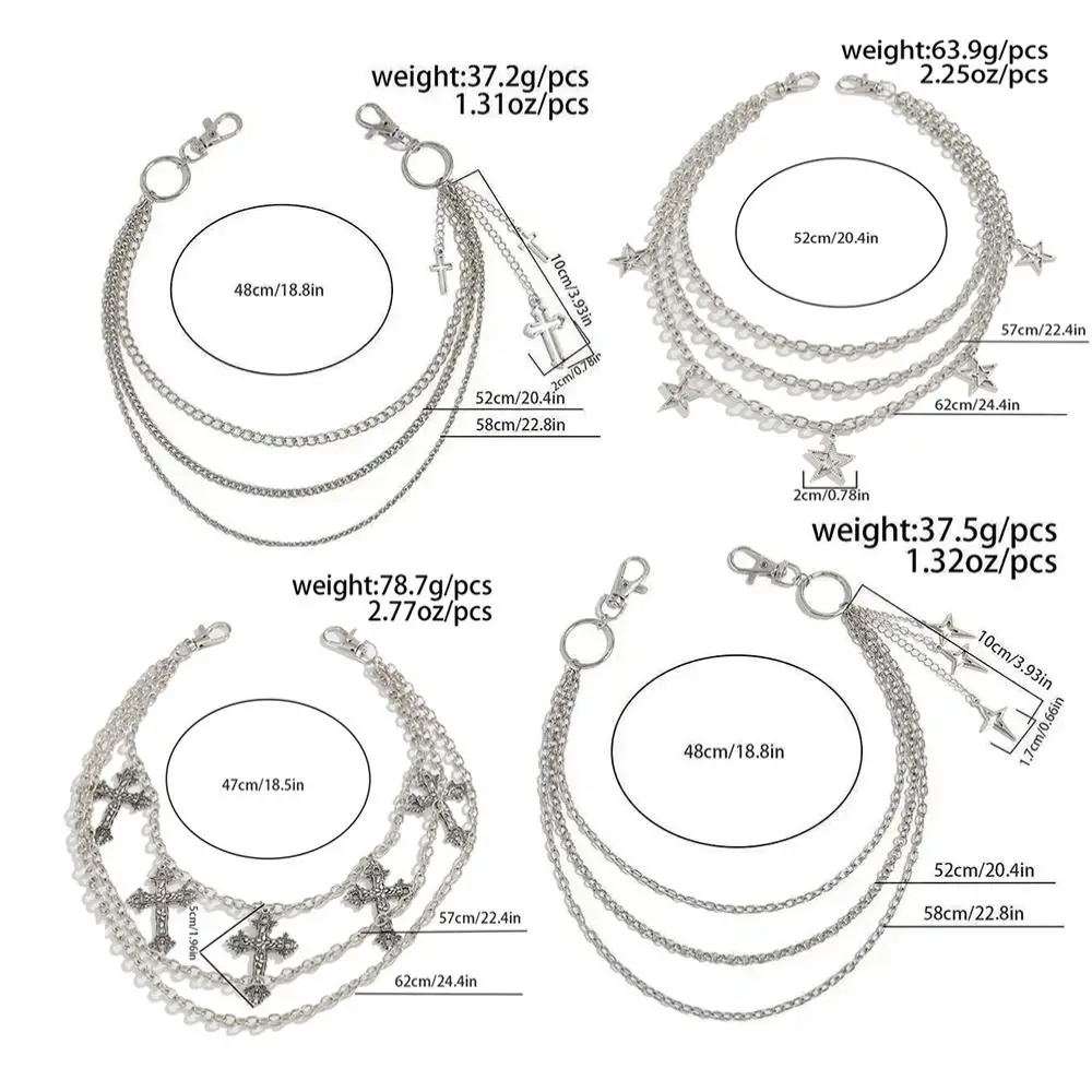 الإبداعية المعادن الصليب قلادة المحفظة سلسلة متعدد الطبقات هيكل الصليب قلادة متعدد الطبقات سلسلة السراويل المعدنية المفاتيح هدية