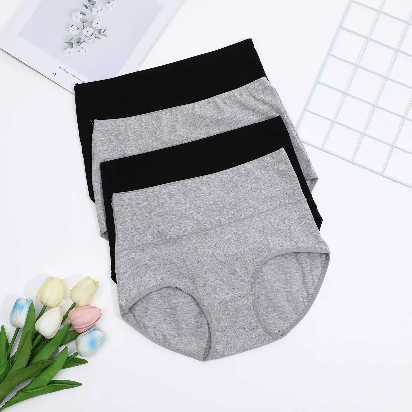 

4 pcs Women Comfortable Ladies Underwear Panties Panties Panty Elastic Waistb Breathable Material Everyday Use