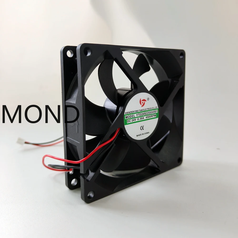 YTD249225S04501 Inverter Cooing Fan Axial Flow Welding Machine Server Cooler Fan 4500RPM DC24V 0.30A 9CM 9225 92x92x25mm 2-Wire