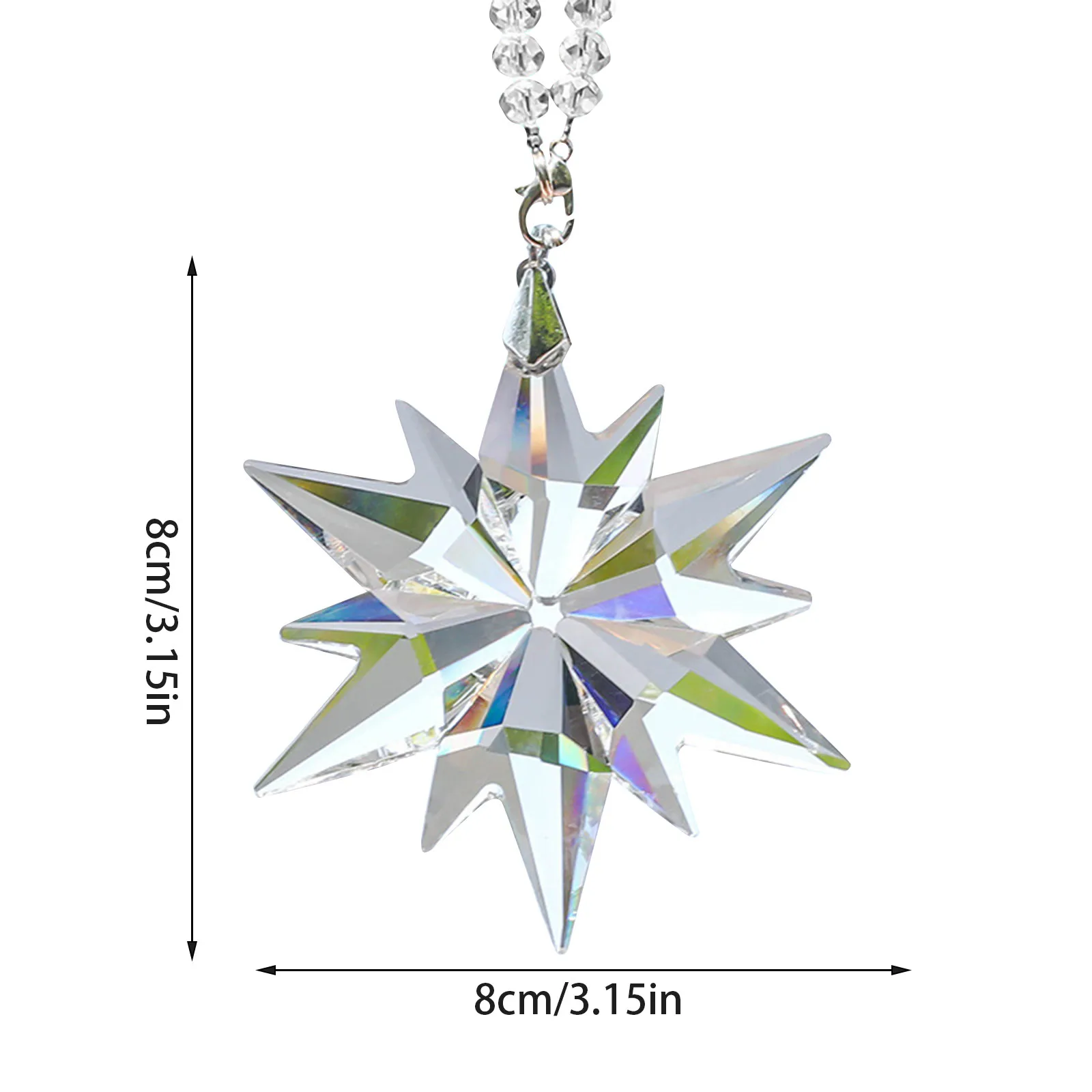 Christmas Pendant Crystal Snowflake Star, Sparkly Crystal Ornaments For Christmas Tree, Beautiful Christmas Hanging Decorations