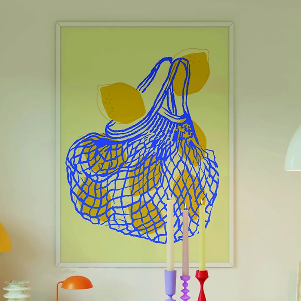 Modern Lemon Print Lemon Wall Art Citrus Poster Print Picture Painting For Kitchen Wall Decor Living Room Home Decor