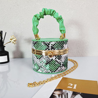 Mini Cute Serpentine PU Leather Box Shoulder Bag Handbags and Purses Designer Women 2024 Y2K Korean Fashion Chain Crossbody Bag