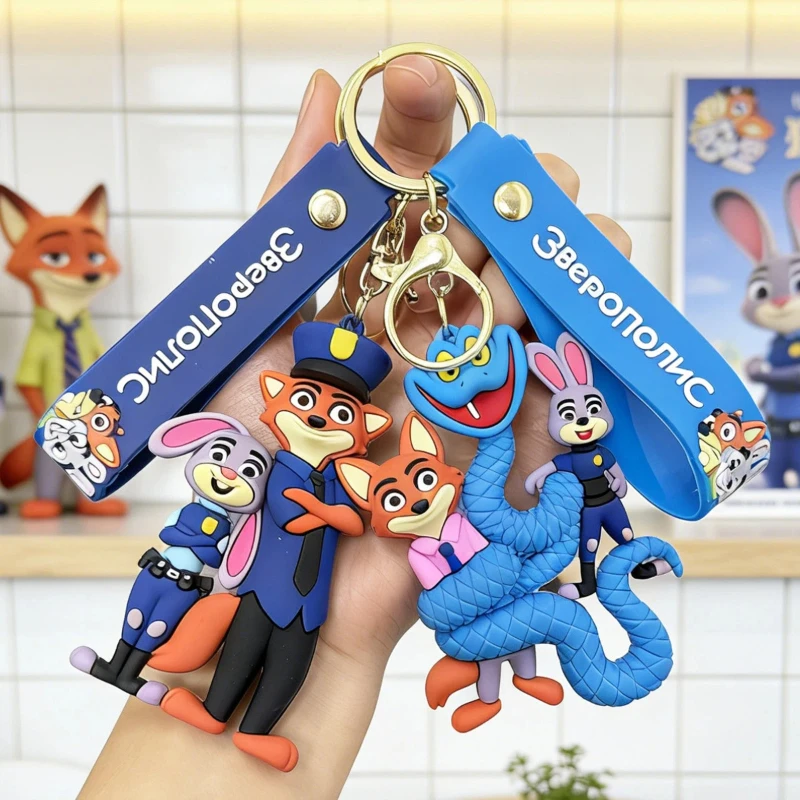 

Disney Zootopia 2 PVC Cartoon Keychain Judy Hopps Nick Wilde Gary Snake Key Ring Backpack Charm Cute Bag Pendant For Kids Adults