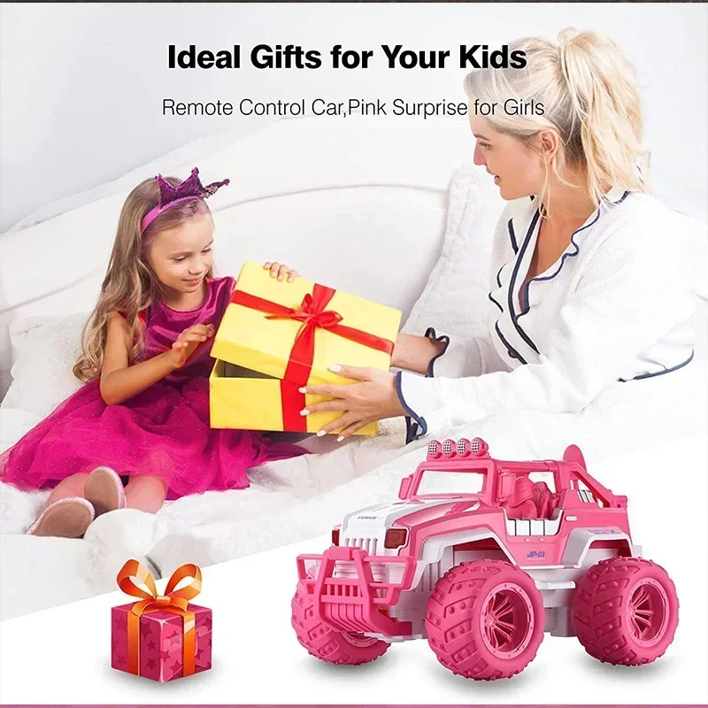 1:12 schaal op afstand bestuurbaar terreinwagen roze oversized klimauto voor kinderen jongens en meisjes afstandsbediening voertuig speelgoed cadeau