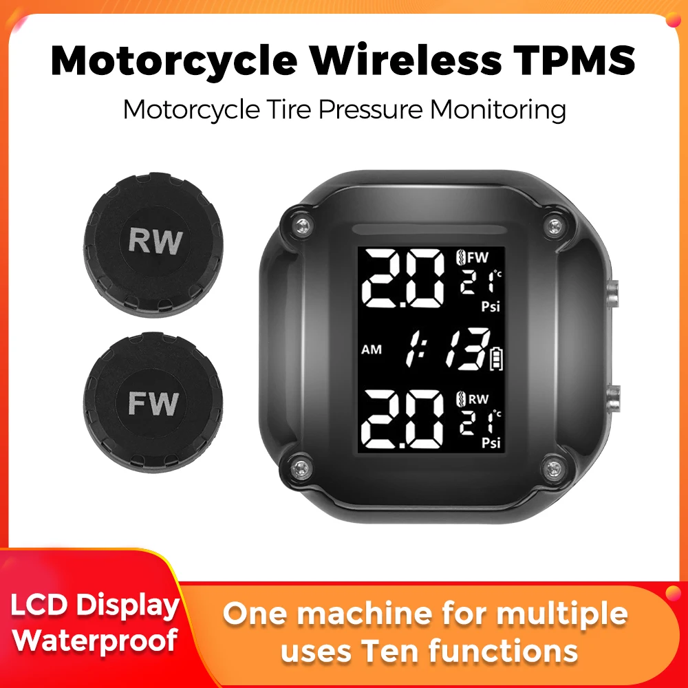 

M5 Motorcycle External Tire Pressure Monitor Digital Display Moto TPMS Wireless Tire Pressure Monitoring Tyre Temperature Sensor