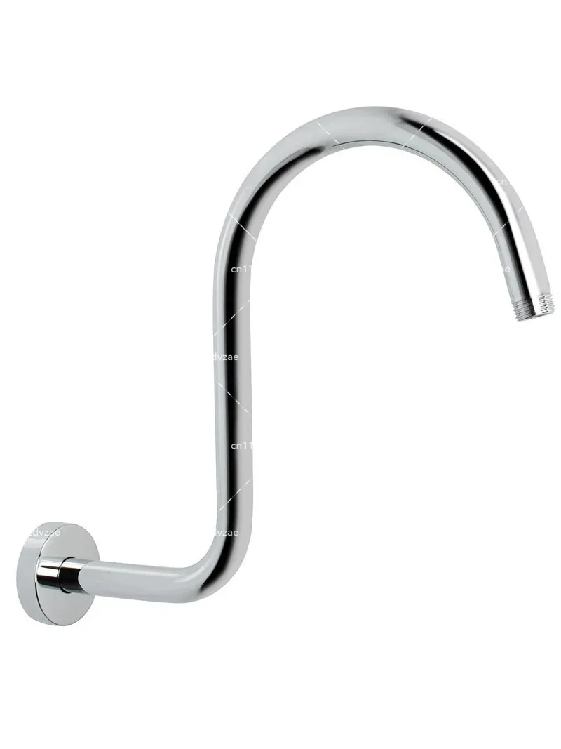 Shower arm with flange, polished chrome shower head extension arm, insert extension