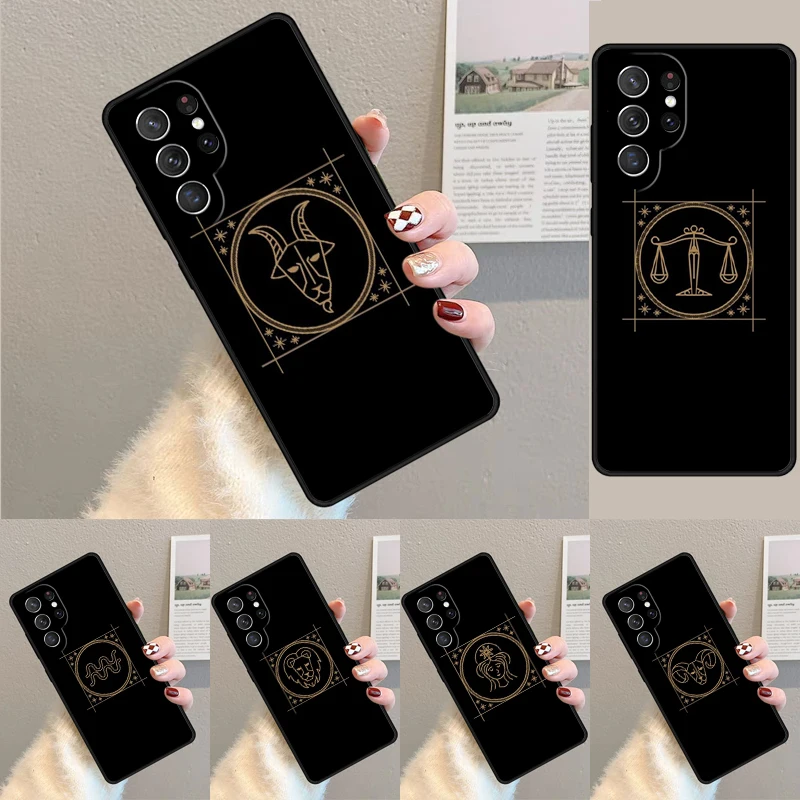 Cover For Samsung Galaxy S24 Ultra S21 S22 S8 S9 S10E Note 10 20 Plus FE S23 Zodiac Signs Phone case Coque