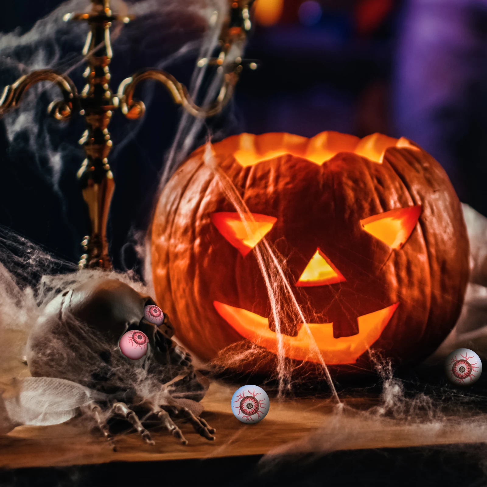 

10pcs Halloween Eyeballs Bouncy Scary Plastic Eyes Prank Horror Party Decorations Favors Supplies Carnival Costume Dance Events