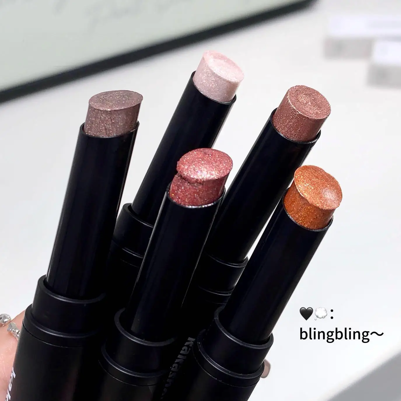 Multi-Color Jelly Eyeshadow Stick Soft Texture Long-Lasting Shiny Pearlescent Matte Finish High-Gloss Fine Shimmer Eyeshadow