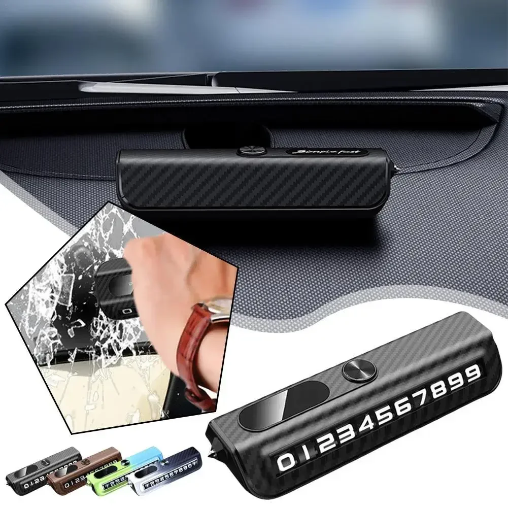 Multi-functional Car Parking Number Window Breaking Interior Phone Number Hammer Decoration Car Plate License Temporary
