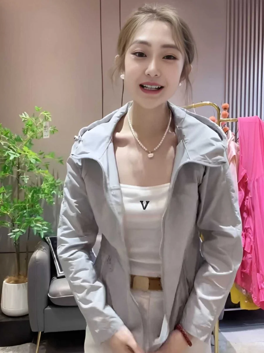 سترة نسائية صيفية فضفاضة قابلة للتنفس من Fashion كورية خفيفة الوزن للحماية من الشمس ملابس خارجية عصرية معطف ort