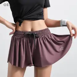 Women High Waist Shorts Stretch Athletic Workout Active Fitness Tennis Short Pants 2 in 1 Running Double Layer Gym Sports Shorts