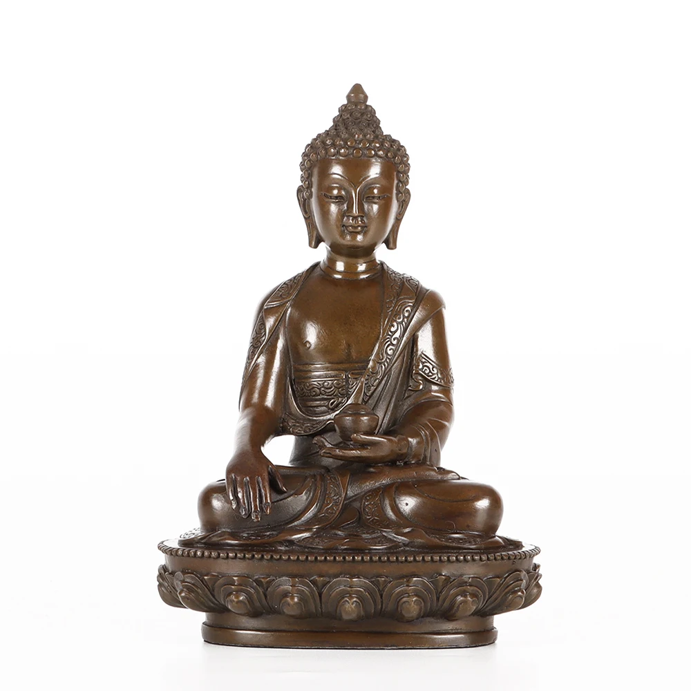 

Sakyamuni Buddha Statue Figurine Bronze Brass Buddhism Zen Sculpture Home Decor Gift 16CM