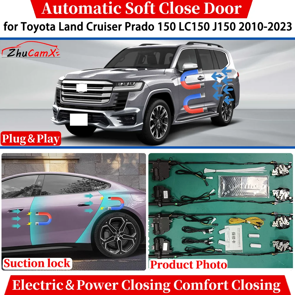 

for Toyota Land Cruiser Prado 150 LC150 J150 2010-2023 Automatic Soft Close Door Electric Power Comfort Closing Suction lock