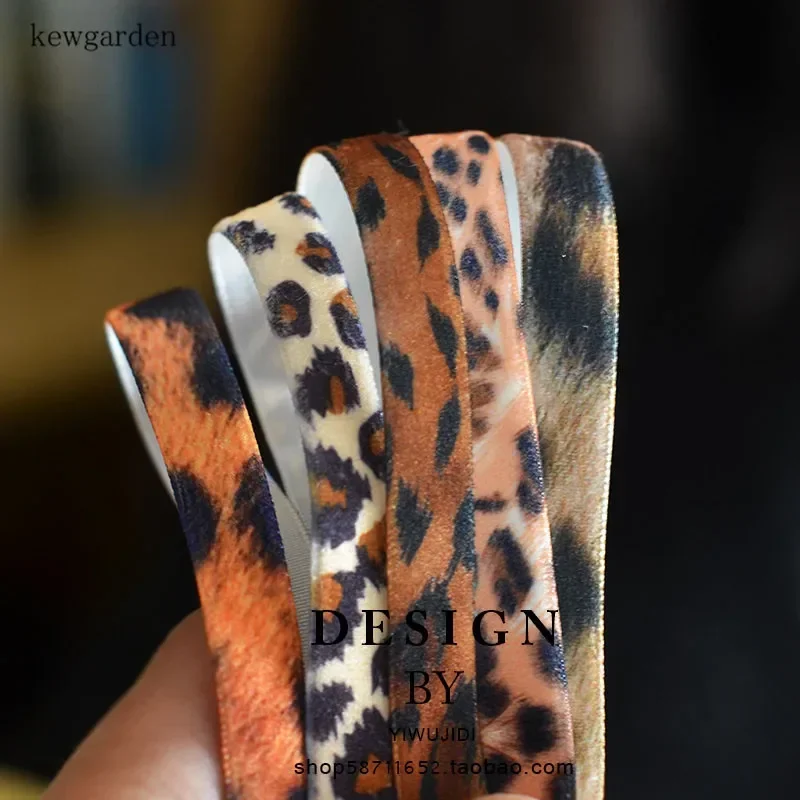 Kewgarden Leopard Print Satin Ribbons  3/8