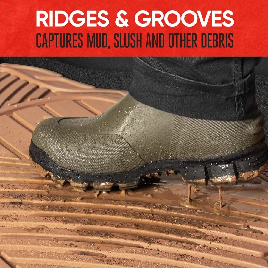 FlexTough Performance جميع الأحوال الجوية المطاطية أرضية السيارة 3 قطع الحصير بطانات السيارات للسيارات شاحنة SUV المياه الثقيلة #3