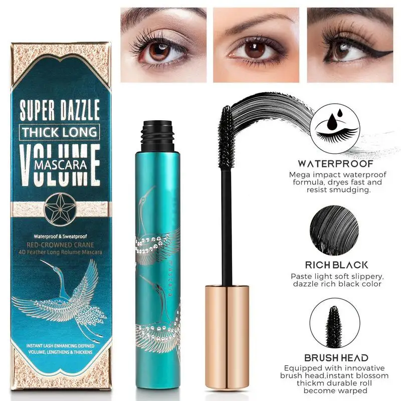 Mascara nero a prova di sbavature volumizzante ciglia e Volume Mascara allungamento Mascara arricciato impermeabile a lunga durata trucco donna