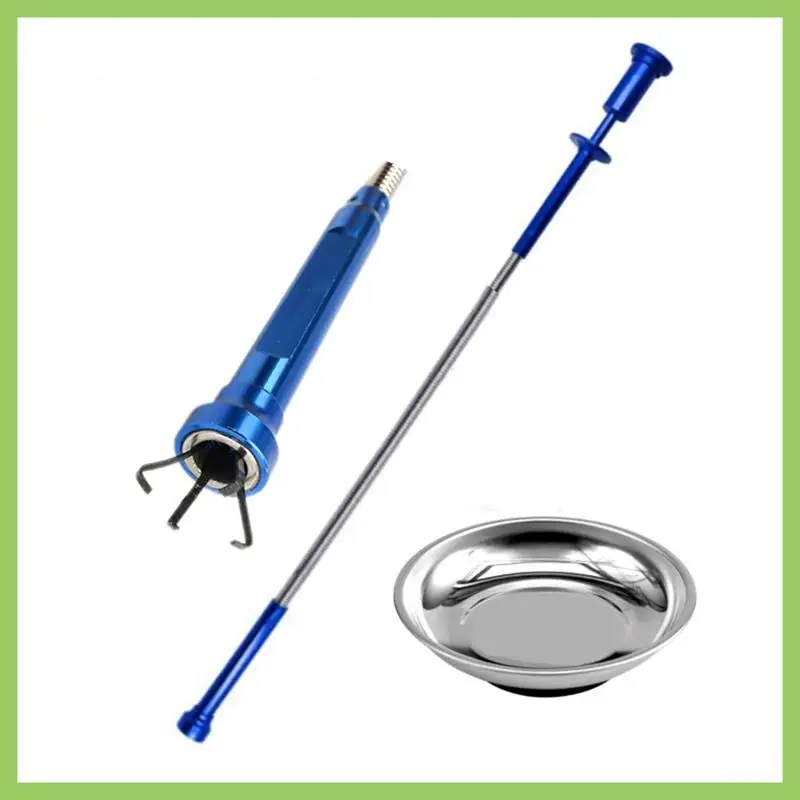 

Metal Pickup 4-Claw LED Light Magnetic Long Spring Picker Car Repair Catcher Toilet Gadget Sewer Pick Up Tool