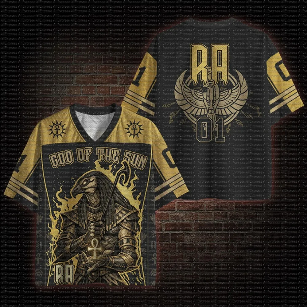 Camiseta de Verano 2026, Estilo Gótico Oscuro, con Estampado 3D del Dios Sol Egipcio, Holgada, Transpirable, Deportiva, con Cuello en V, Talla Grande