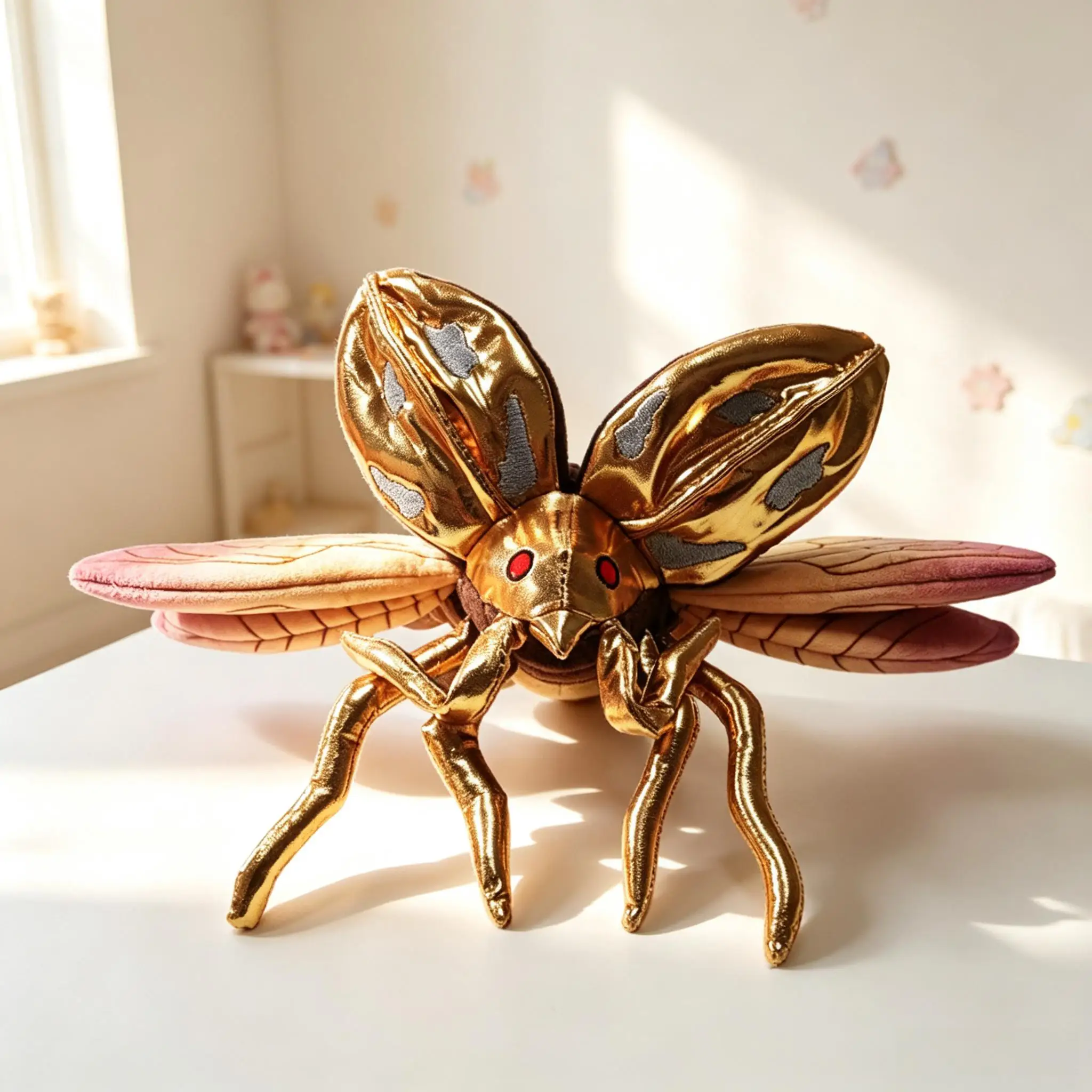20cm Kawaii Simulated Golden Cicada Plush Doll Soft Anime Insect Bug Stuffed Pendant Bag Ornament Kids Boys Girls Birthday Gift