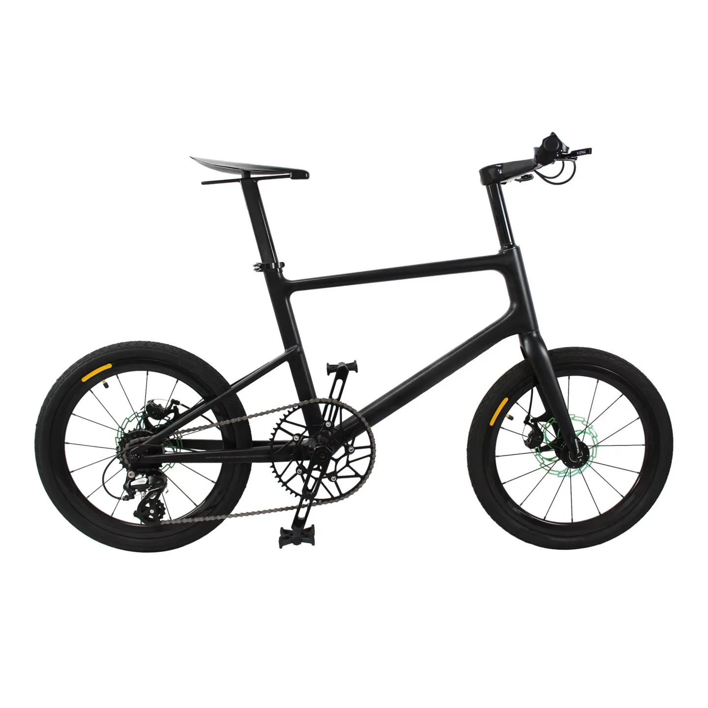 

20-Inch Carbon Fiber BMX Road Bike Super Light Leisure Flat Handle 7-Speed Front/Rear Disc Brakes