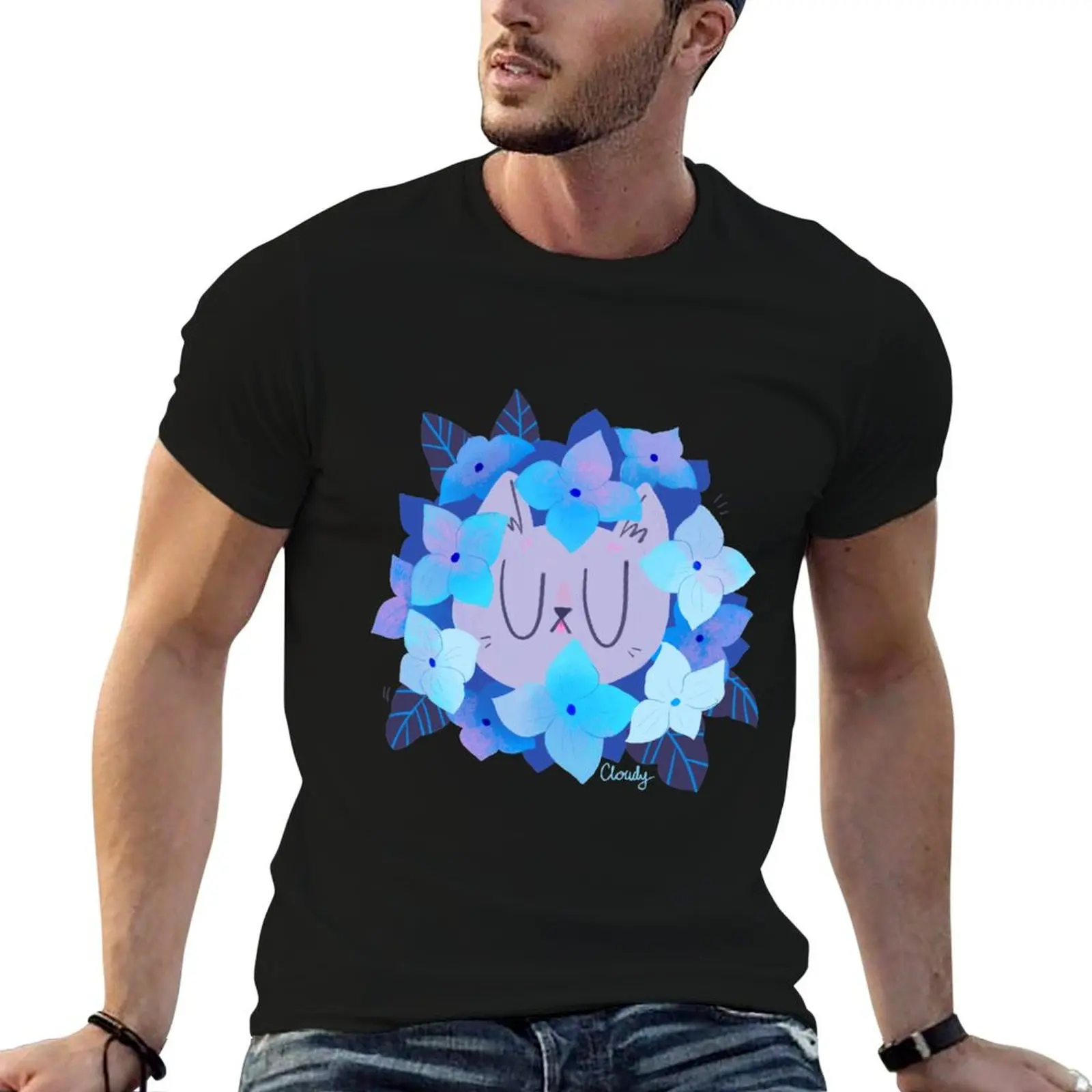 

Flowercat III T-Shirt t shirts for man graphic vintage cotton t shirt man printed t shirts for man T-shirt
