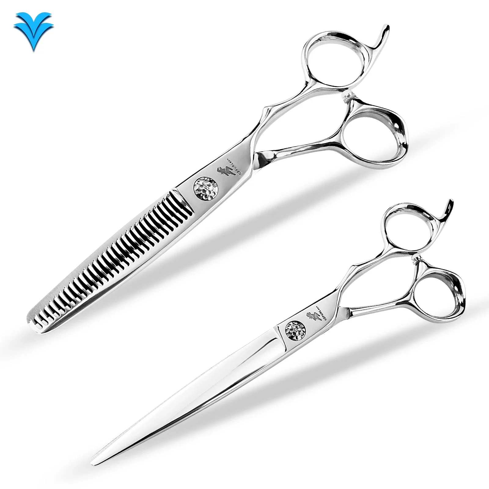 

6.0 Inch VG-10 Fashion Design Beauty Barber Scissors Flat Scissors Tooth Hair Scissors Custom LOGO