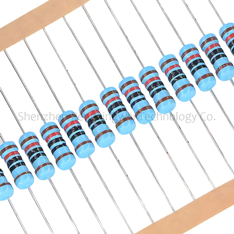 100pcs 1W 1% Metal Film Resistor 1 1.2 1.5 10 12 15 100 120 150 Ohm R K 1R 1R2 1R5 10R 12R 100R 1K 10K 100K 0.1R-1M