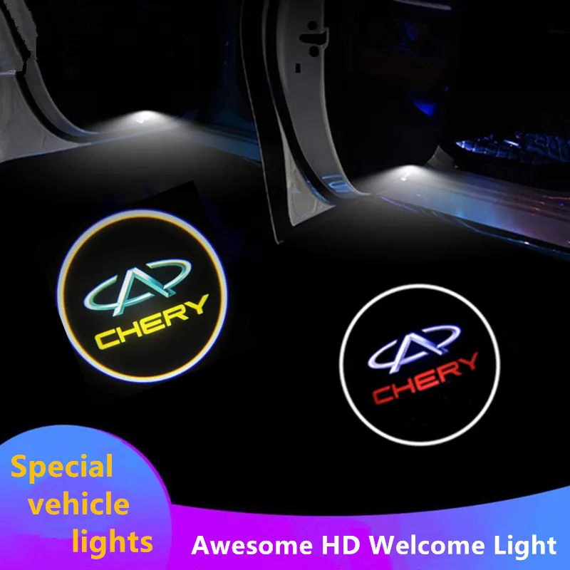 

LED Car Door Emblem Light Welcome Lamps Wireless Laser Projector For Chery Tiggo 2 3 4 5 6 7 8 3X 5X Pro T11 Arrizo 6 3 5 Eastar