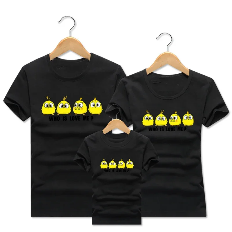

Cartoon Chicken Family T-Shirt Family Matching Outfits Dad Mom and Kids Family Set T Shirt Gift