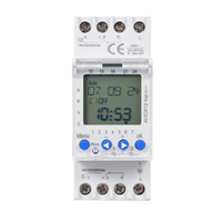 2 Channel Timer Programmable Timing Switch AHC812 230V 16A Weekly Program Digital Time Switch Din Rail Mount
