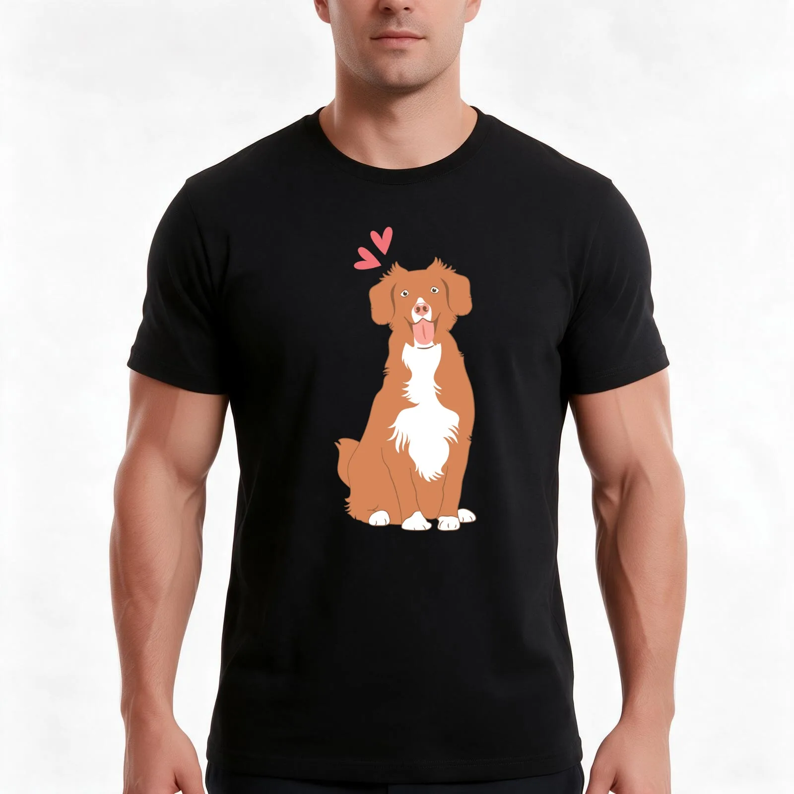 Love Nova Scotia Duck Tolling Retriever Toller 2 T-Shirt, Summer Casual Cotton Tee, Oversized Streetwear Tops, Unisex Men Women