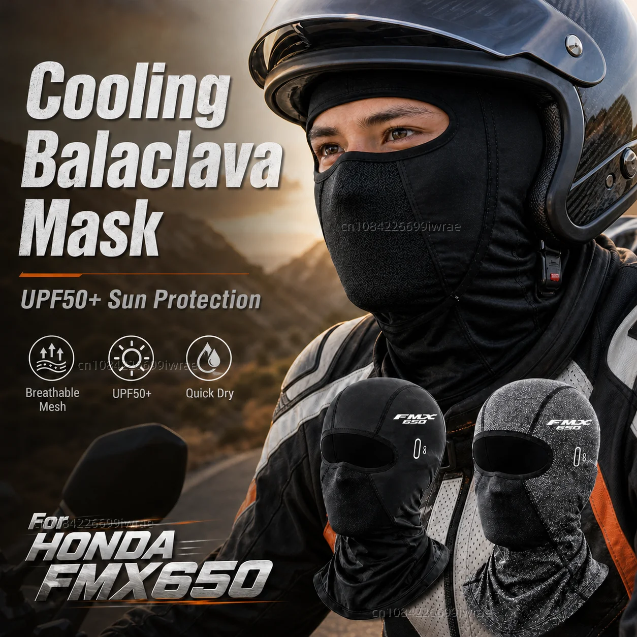 Cooling Motorcycle Balaclava Mask UPF50+ UV Protection Breathable Face Cover Summer For HONDA FMX650 FMX 650 Fmx650 Fmx 650