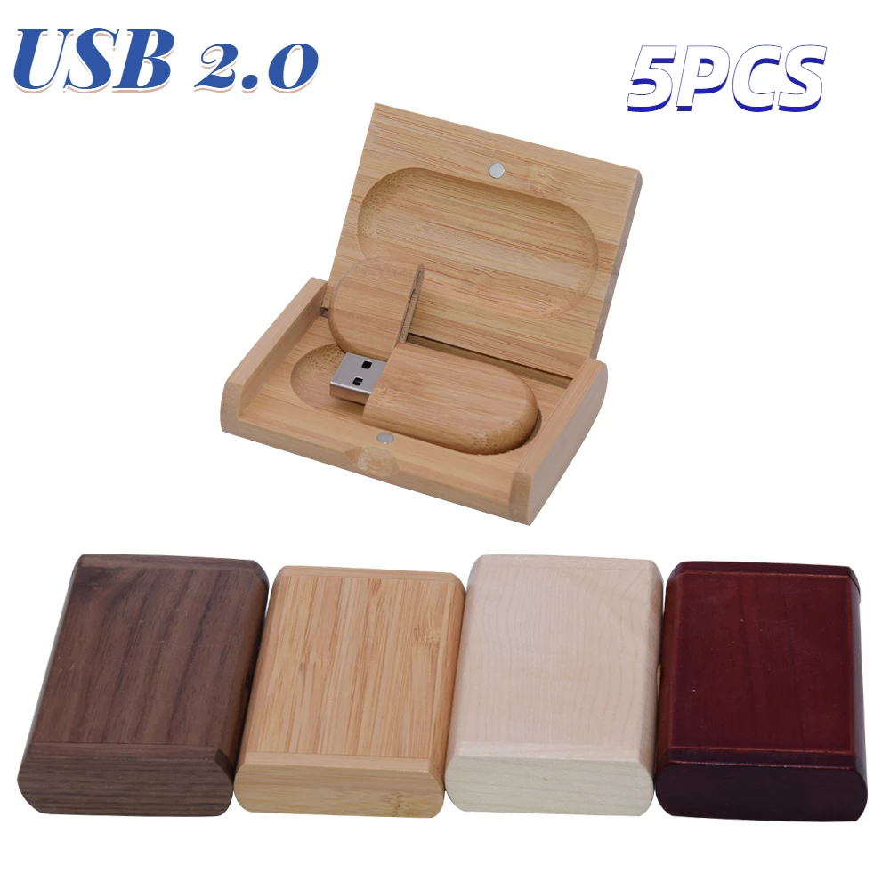 

5pcs/lot USB 2.0 (free Custom LOGO) Wooden Usb with Box USB Flash Drive Pendrive 4GB 8GB 16GB 32GB 64GB Memory Stick for Gift