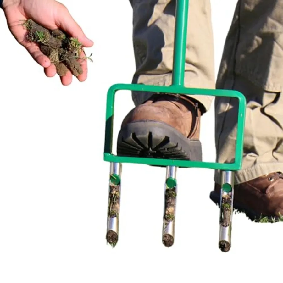 

Landzie - Оригинальный аэратор для газона с полыми зубьями - 42-дюймовый аэратор и инструмент для аэрации газона - Инструменты для ухода за газоном - Нержавеющая сталь