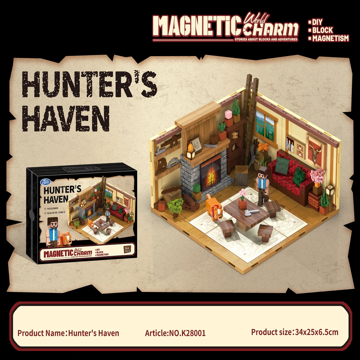 My 3D World Magnetic Building Blocks, Hunter + Cooking + Birthday Building Blocks Children's Toy Gift