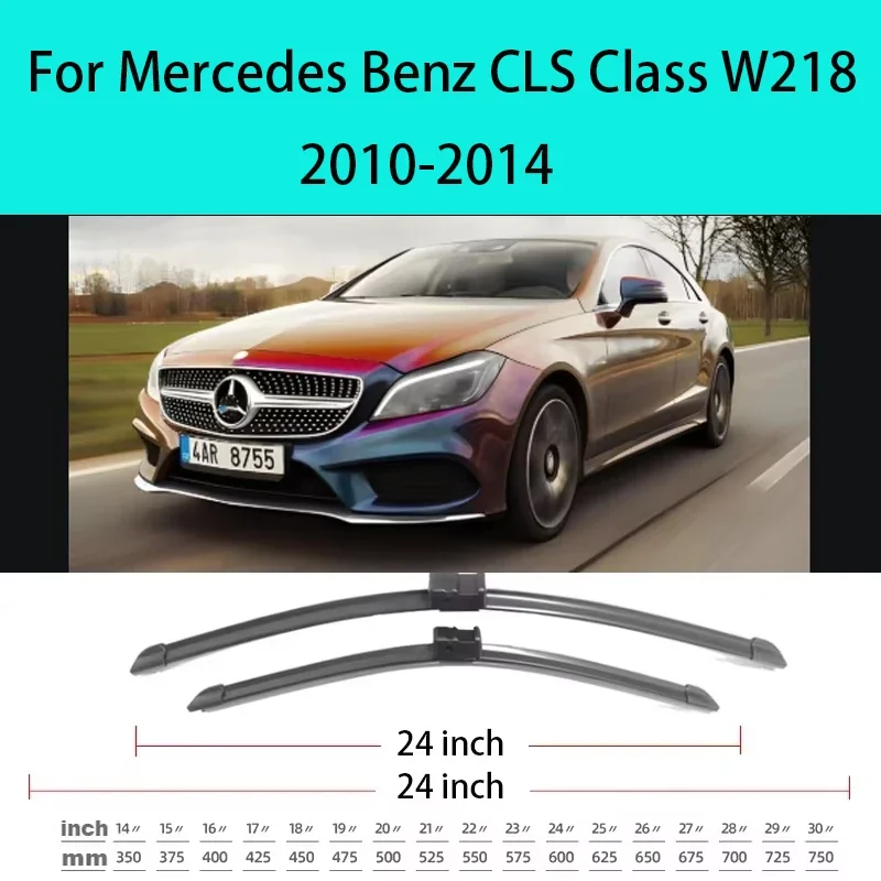 

For Mercedes Benz CLS Class W218 2010-2014 2013 2012 2011 Front Windshield Wiper Blades Windscreen Window Accessories 24"+24"