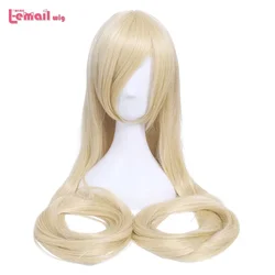 L-Email วิกผมวิกผมปลอมนิ้ว60นิ้ว150ซม.วิกผมสีบลอนด์ยาว Chobits Chi Cosplay Wigs ตรง Beige สีดำฮาโลวีนคอสเพลย์วิกผม