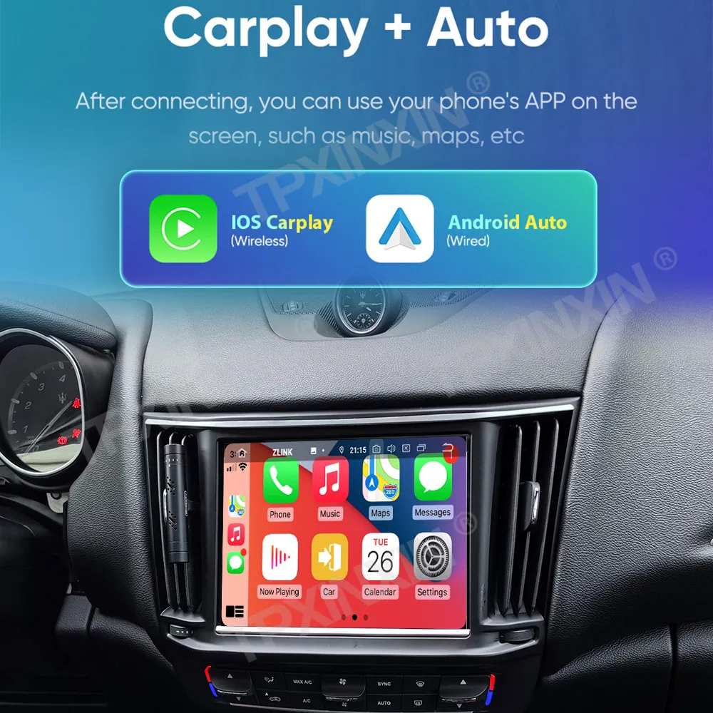 10.26 بوصة أندرويد 13 لمازيراتي ليفانتي 2016-2020 النمط الأصلي راديو السيارة مشغل وسائط متعددة CarPlay نظام تحديد المواقع والملاحة رئيس وحدة #2